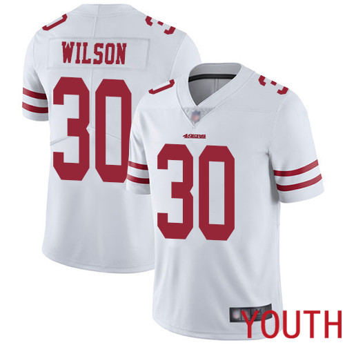 San Francisco 49ers Limited White Youth Jeff Wilson Road NFL Jersey #30 Vapor Untouchable->youth nfl jersey->Youth Jersey